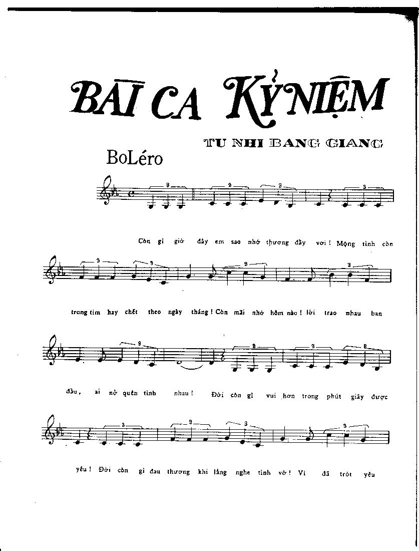 QueHuong Not Nhac - Nốt Nhạc: Bài Ca Kỷ Niệm - Bai Ca Ky Niem / Tú Nhi, Bằng Giang - Tu Nhi, Bang Giang