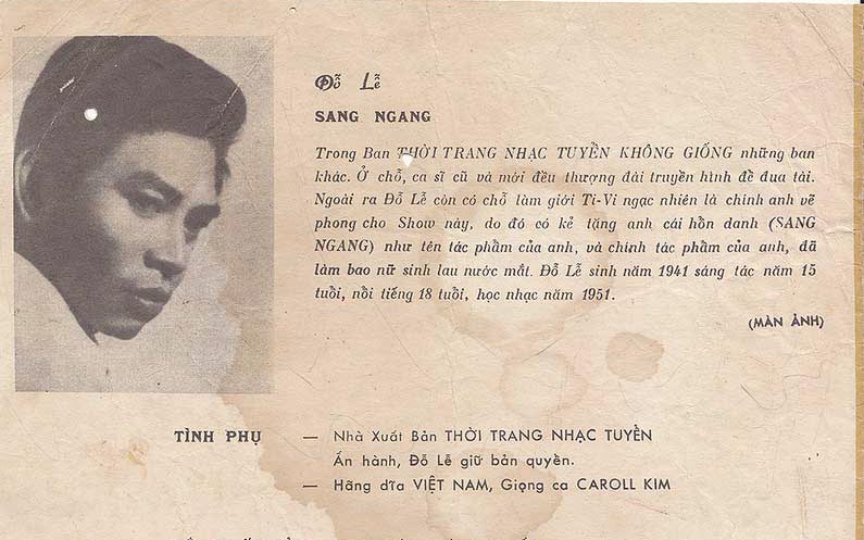 Cuộc đời buồn của nhạc sĩ Đỗ Lễ - Tác giả của Sang Ngang, Tình Phụ