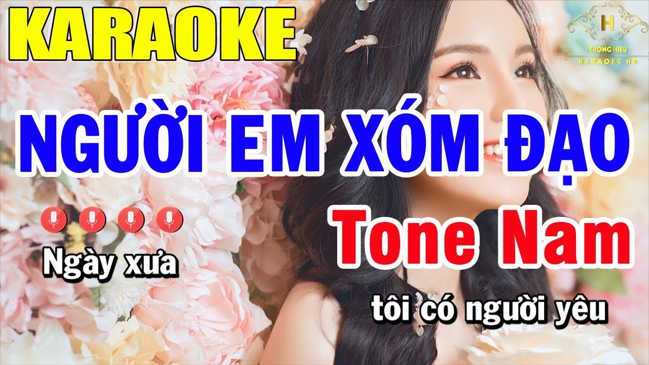 Karaoke Người Em Xóm Đạo Tone Nam Nhạc Sống | Trọng Hiếu