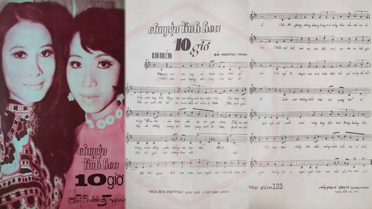 🎵 Chuyện Tình Hoa Mười Giờ (Đài Phương Trang) Thanh Tuyền Pre 1975 | Tờ Nhạc Xưa ⋆ MUSIC PRE 1975