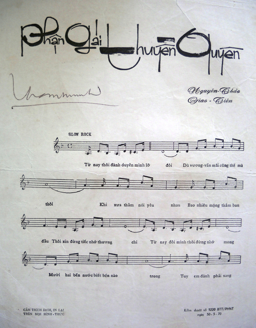 Phận gái thuyền quyên (Nguyên Thảo – Giao Tiên) – Sheet nhạc Piano