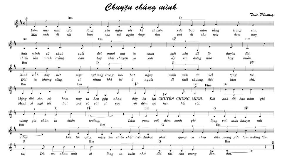 CHUYỆN CHÚNG MÌNH | Kho Sheet nhạc