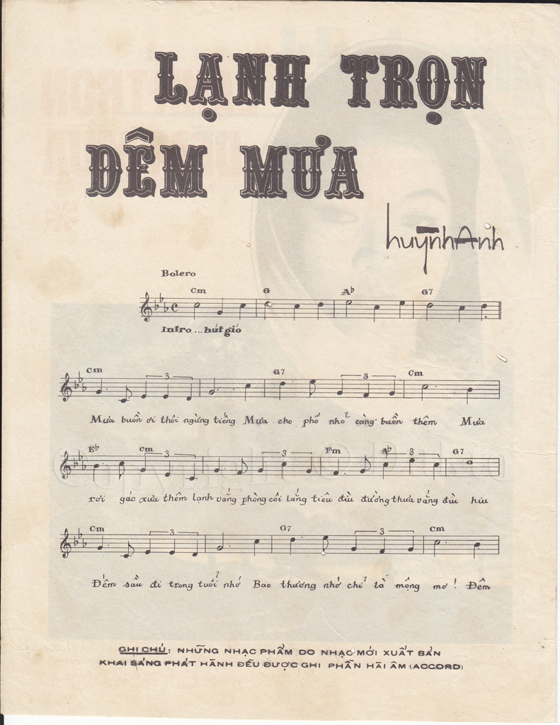 Lạnh trọn đêm mưa (Huỳnh Anh) – Sheet nhạc Piano