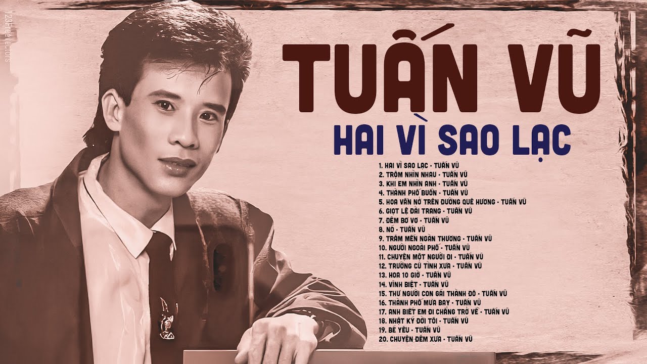 HAI VÌ SAO LẠC - Tuấn Vũ Đặc Biệt - Nhạc Vàng Lossless Âm Thanh Cực Chuẩn  Thập Niên 90