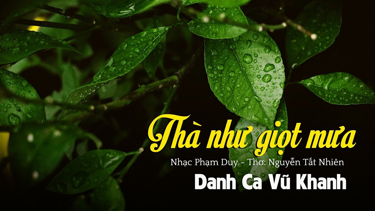 Thà Như Giọt Mưa (Nhạc Phạm Duy - Thơ Nguyễn Tất Nhiên) - Vũ Khanh