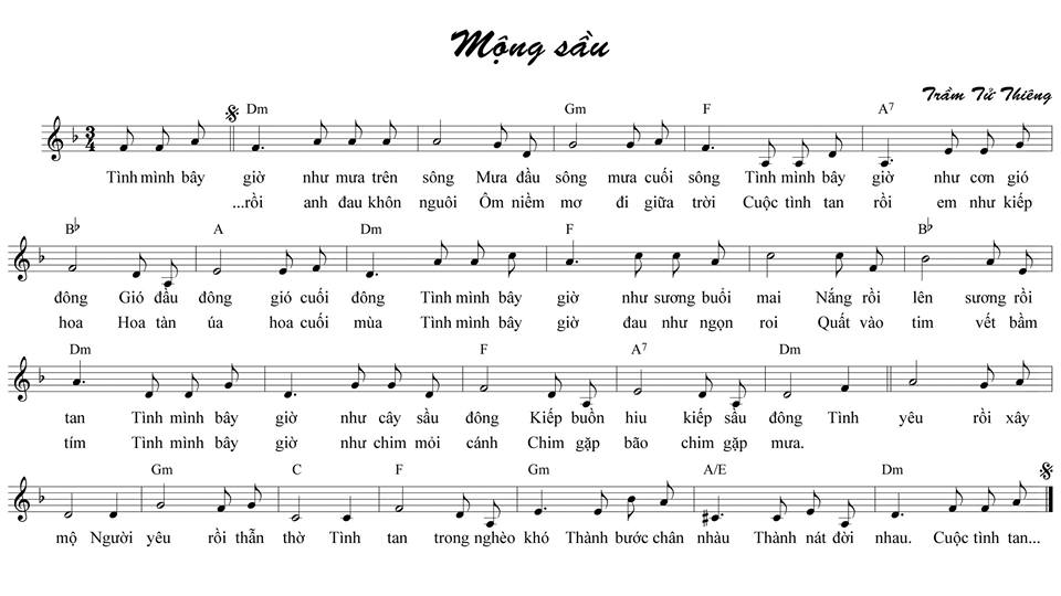 MỘNG SẦU | Kho Sheet nhạc