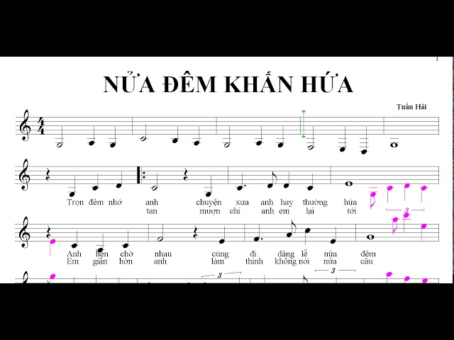 NỬA ĐÊM KHẤN HỨA _ Sheet nhạc